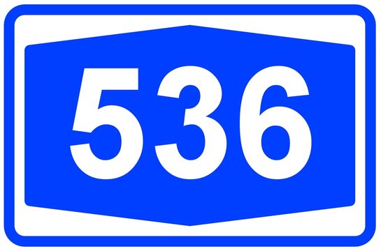 Illustration eines Autobahnschildes der Autobahn 536 in Deutschland	