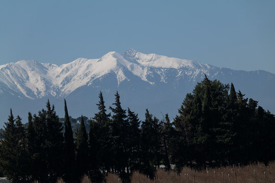 mountain landscape in the pyrenees of  canigou