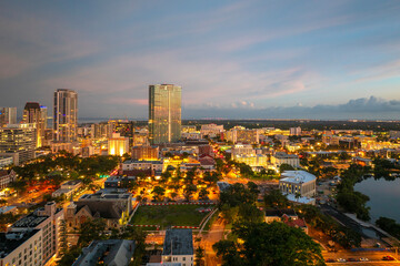 Obraz premium St. Petersburg downtown skyline in Florida, USA. Mid-rise and high-rise buildings in American coastal city.
