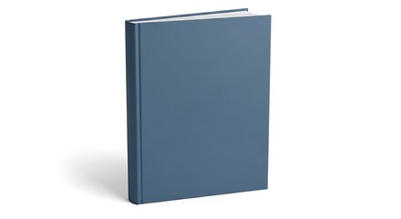 Fototapeta premium A single 3d illustration of an empty blank blue hardcover book isolated on white as a template design for school education or a personal diary notebook
