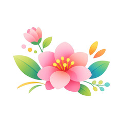 Naklejka premium PNG Vibrant floral design illustration.