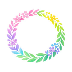 Fototapeta premium PNG Colorful floral wreath illustration.