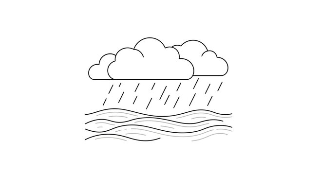Rainy weather with cloudy skies.