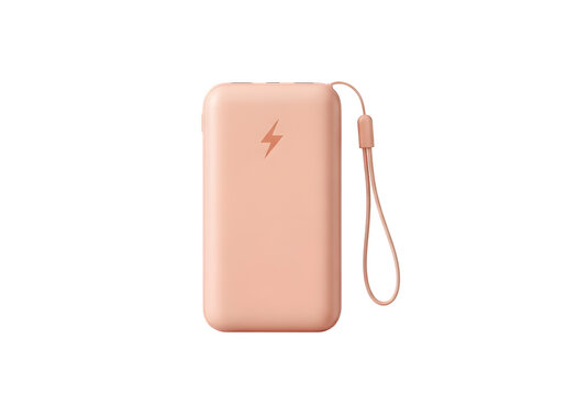 Rose gold portable power bank with wrist strap