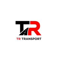 TR Transport logo featuring the letters T and R with a winding road graphic integrated into the design on a white background