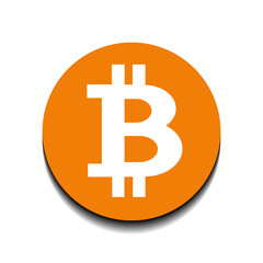 Obraz premium Bitcoin logo in orange circle. Cryptocurrency symbol isolated on white background