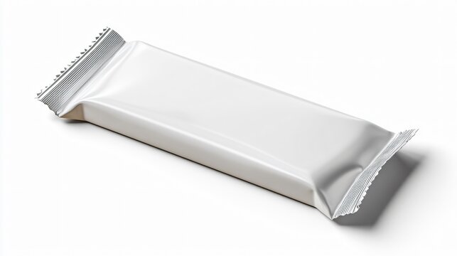 Blank white chocolate or candy bar wrapper packaging