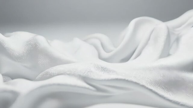 Elegant White Fabric Waves - A Smooth and Serene Visual Journey.