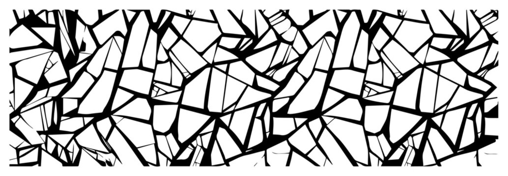 Abstract Broken Glass Texture Background, Geometric Cracked Shards Pattern Vector, Shattered Ice or Stone Surface Illustration