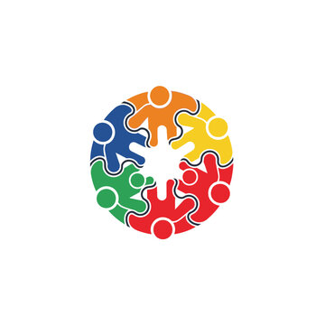 Diverse people coming together in unity.