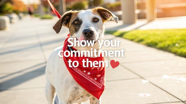 Dog in Red Bandana Encourages Commitment to Pets