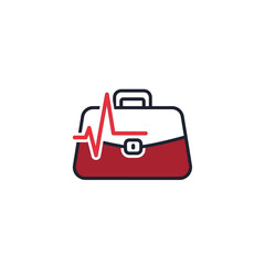 Obraz premium Medical emergency doctor's bag icon.