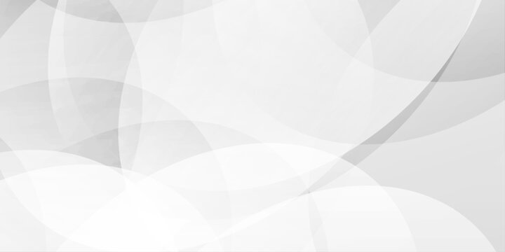 abstract white and gray geometric background with overlapping circles and soft gradient light effects for web design. wave background with soft flowing light curves; minimalist elegant vector style 