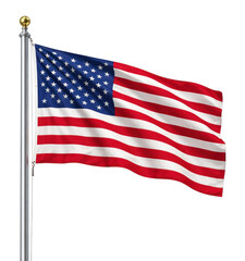Fototapeta premium PNG American flag waving proudly.