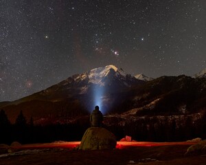 Hawrań Orion i Ardian - zimowe nocne niebo nad Tatrami  © filozofgrecki