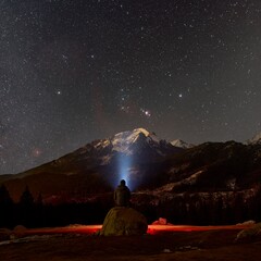 Hawrań Orion i Ardian - zimowe nocne niebo nad Tatrami  © filozofgrecki