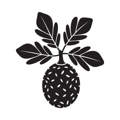 Obraz premium Stylized black and white illustration of a tropical fruit plant