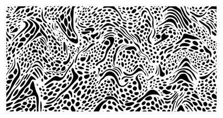 Abstract organic dot pattern hand drawn ink texture. Wavy stone mosaic or animal print background vintage sketch.
