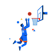 Basketball Player Dunking Slam Dunking Hoop Net Score Victory Game Sport Action © MAHARANI