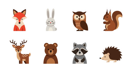 Fototapeta premium Cartoon forest animals illustration