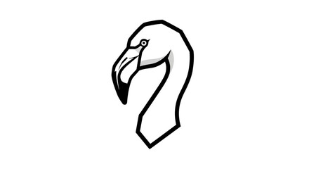 Obraz premium Flamingo Bird Head Illustration.
