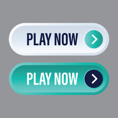 Fototapeta premium Modern play now web button icons with arrow element for video content and gaming interface