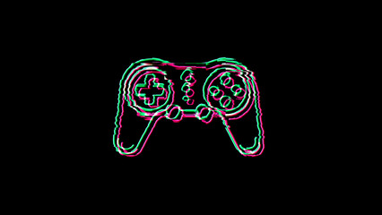 Gaming e-sport joystick symbol glitch and noise 3d illustration © Skórzewiak