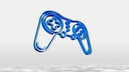 Gaming e-sport joystick symbol 3d illustration © Skórzewiak