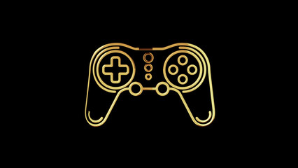 Gaming e-sport joystick golden symbol 3d illustration © Skórzewiak