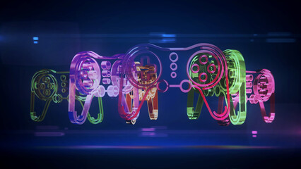 Gaming e-sport joystick symbol 3d illustration © Skórzewiak