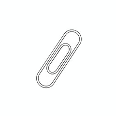 Obraz premium A thin, black outline of a paperclip on a white background