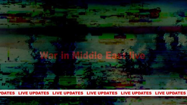 Glitched Live News Broadcast War in Middle East Live Updates  Breaking News TV Static Headline