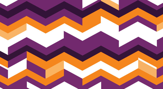 Vibrant purple and orange chevron pattern.