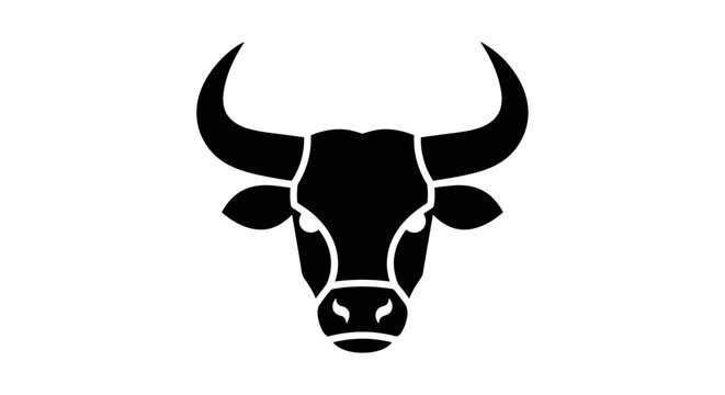 Black Bull Head Icon.