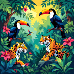 Fototapeta premium Amazing Jungle Animals