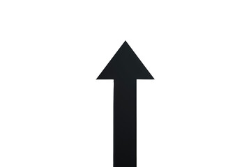 Fototapeta premium Black up arrow showing direction, growth, progress, success, and rising trend on transparent background