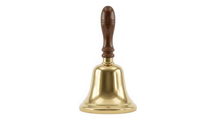Gold Brass Hand Bell Ring 3D Render Cutout