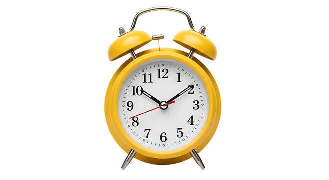 Vibrant Yellow Retro Alarm Clock with Twin Bells Signaling Time Management
