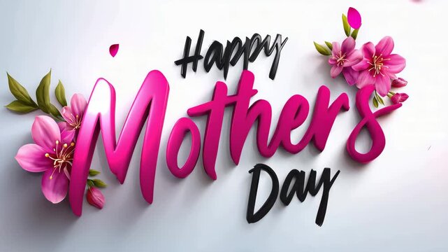 Happy Mothers Day wishes are celebrated with flowers and colorful text that honors mothers everywhere