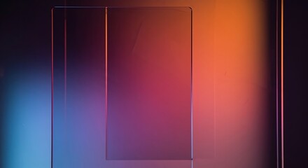 A colorful wall with a rectangular shape in the middle