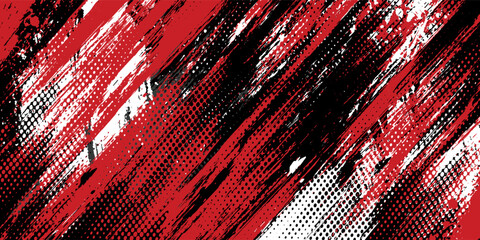 Gaming esport background striking stripes electric banner vector illustration design red black grunge brush wing comic pattern modern abstract concept livery stripes decal paint splash splatter.eps 10 © Samsul