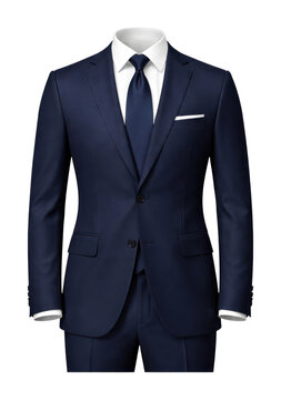 PNG Elegant navy blue suit ensemble.