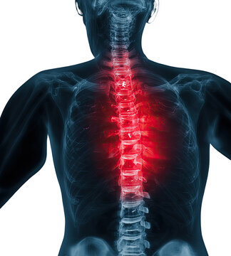 X-ray image highlights painful upper back