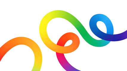 Abstract a vibrant rainbow ribbon curves gracefully, its hues seamlessly blending to create a visually striking abstract design, perfect for projects. © Graph Rover