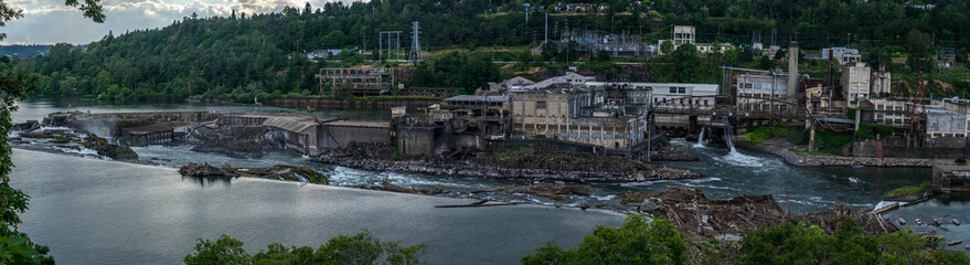 Panoramic View of Willamette Falls, Oregon City, Oregon