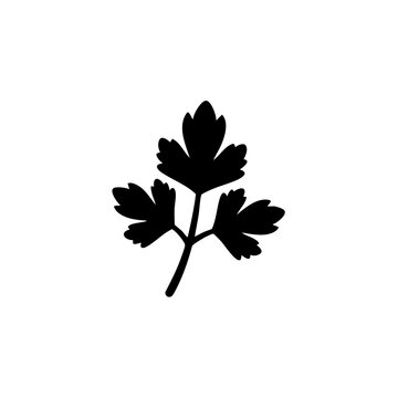 Black silhouette of a maple leaf with five pointed lobes