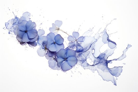 Ink hydrangea pattern flower petal.