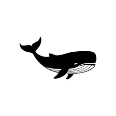 Obraz premium Graceful black and white illustration of a swimming sperm whale