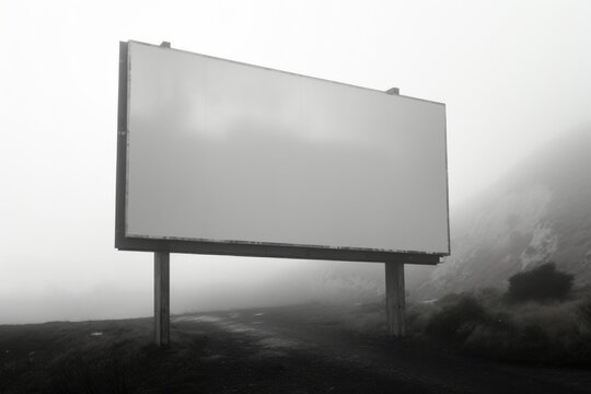 Advertisement billboard outdoors monochrome.