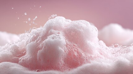 Fototapeta premium Clean and fresh shampoo foam in soft lighting, ideal for beauty branding